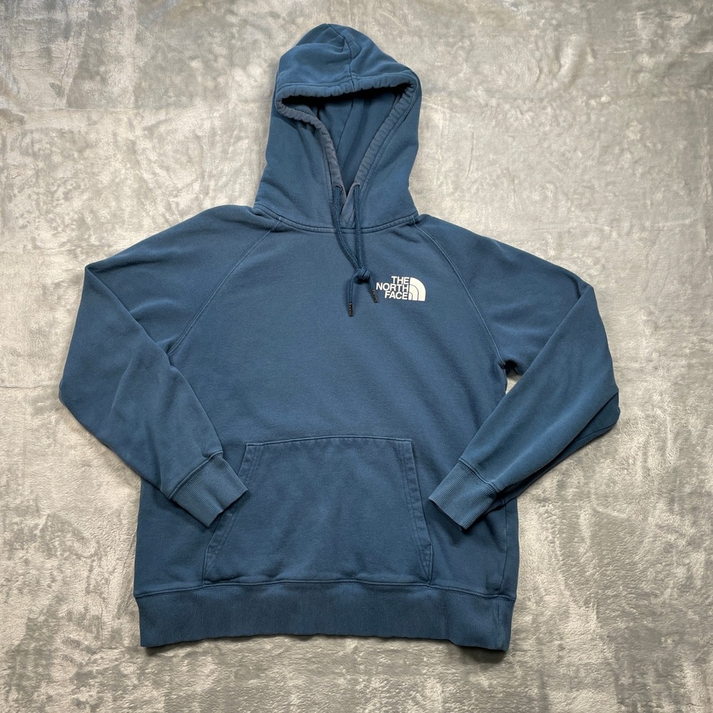 The North Face Womens Blue Hoodie Pullover Long Sleeve Logo‎ Graphic Size M